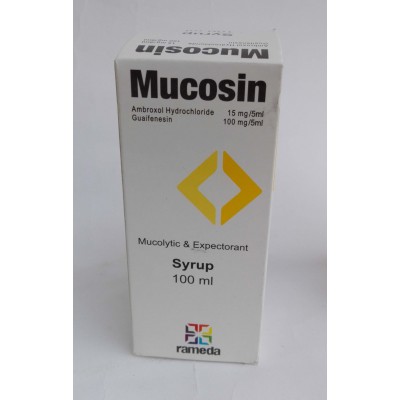 Mucosin ( ambroxol hydrochoride + guaifenesin ) syrup 120 ml 